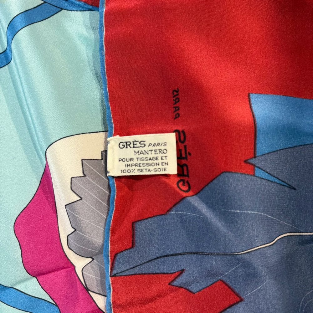 Vintage Grès Paris Foulard Scarf, 100% Silk, Made in Italy, 33”x33” - Picture 3 of 3